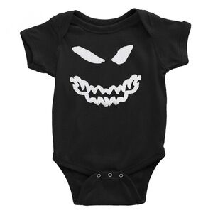 Disturbed Smiley Face Baby Onesie Black Graphic Bodysuit 0-6 & 6–12 Months NWT